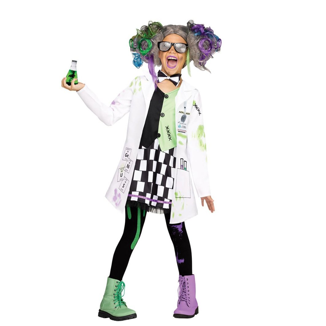 Kids Mad Scientist Halloween Costume Cosplay Outfits