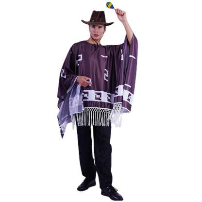 Fancy Dress Mexican Cowboy Poncho for Clint Eastwood Stag Nights
