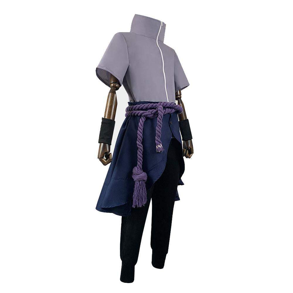 Anime Naruto Shippuden Sasuke Uchiha Cosplay Costume Halloween Outfit Set Dress Up For Men