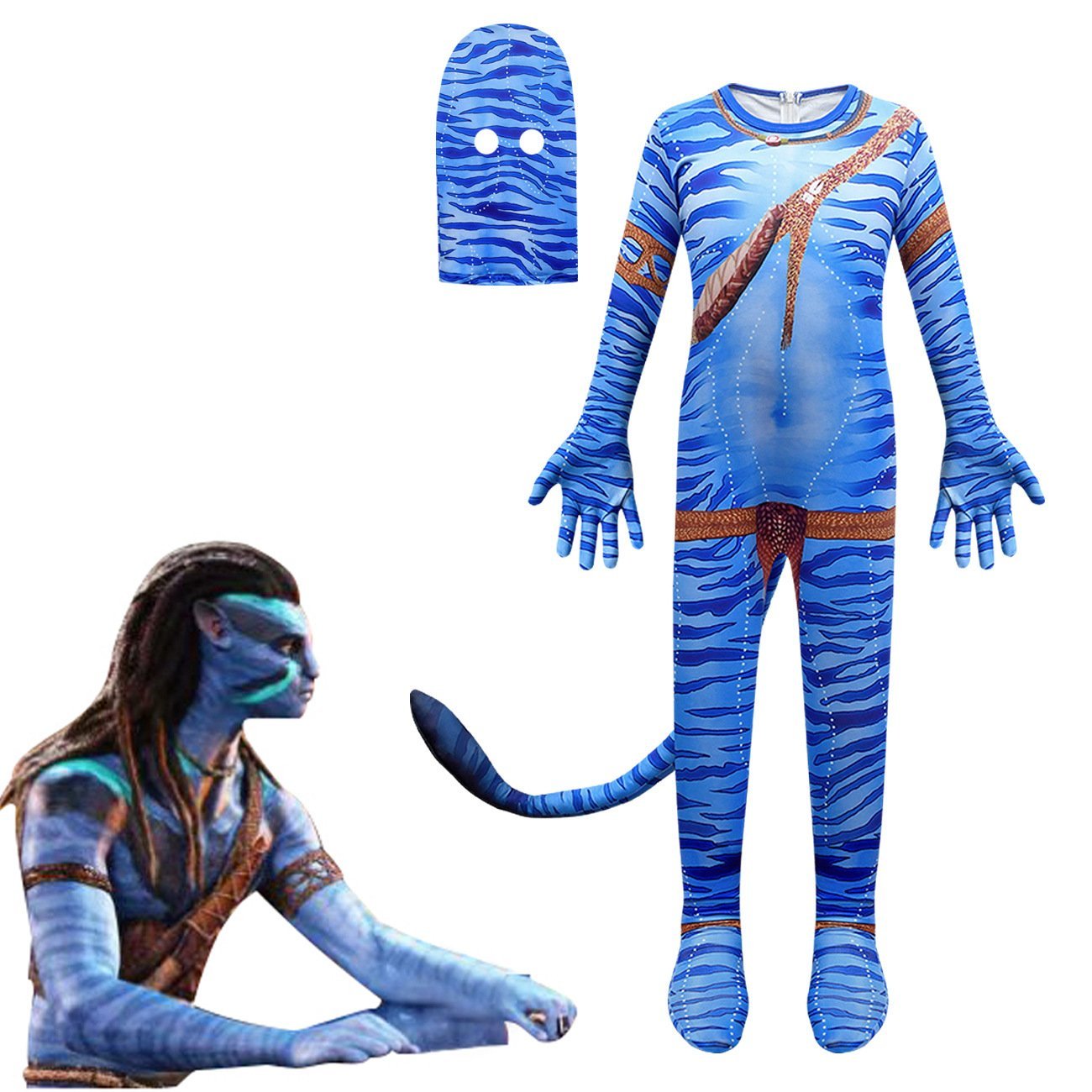 Avatar: The Way of Water Costume Blue Cosplay zentai jumpsuit For Kids