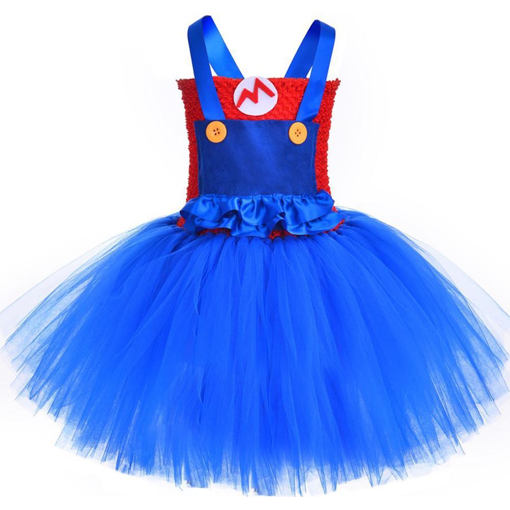 Super Mario Bros Mario Luigi Cartoon Halloween Suit Cosplay Tutu Dress