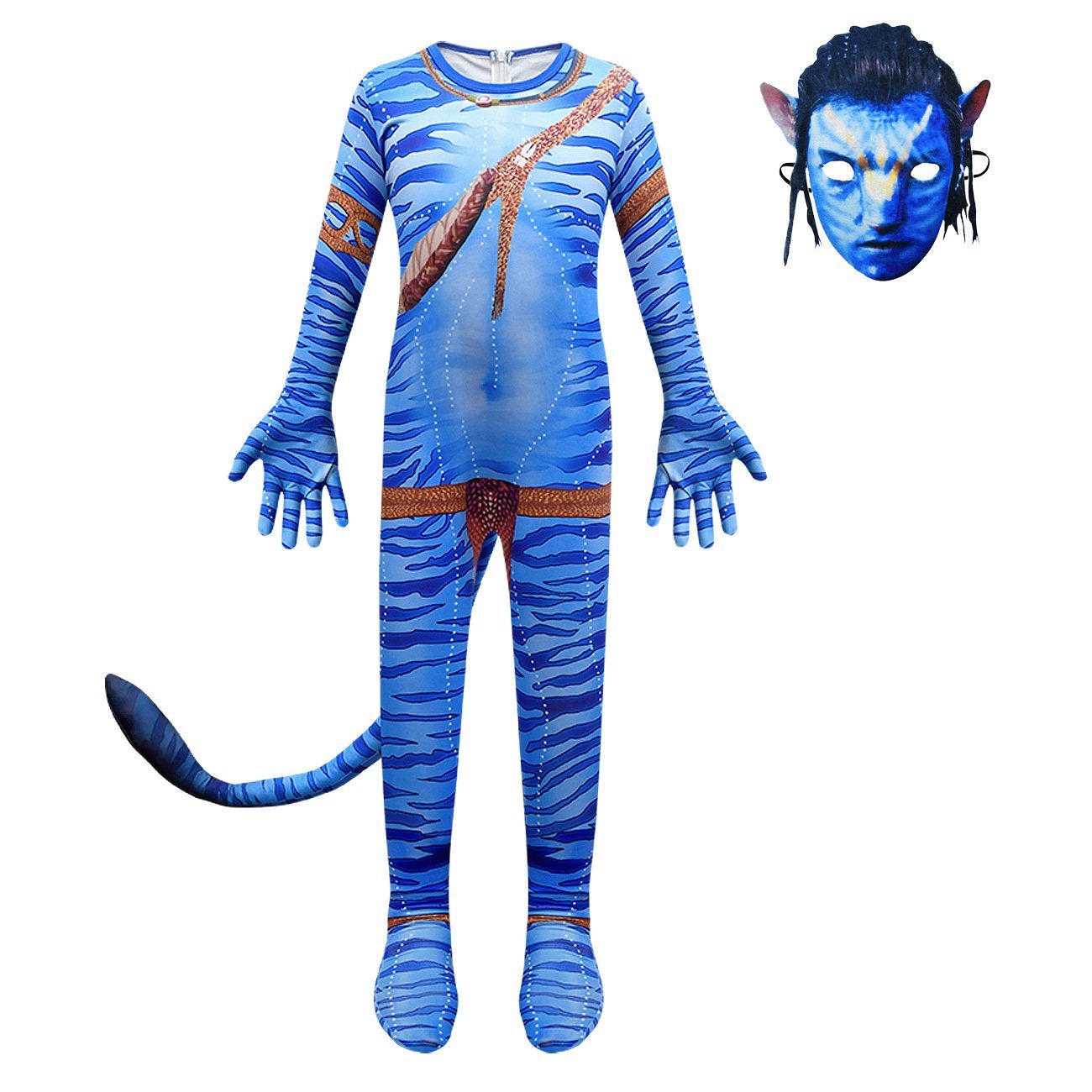 Avatar: The Way of Water Costume Blue Cosplay zentai jumpsuit For Kids