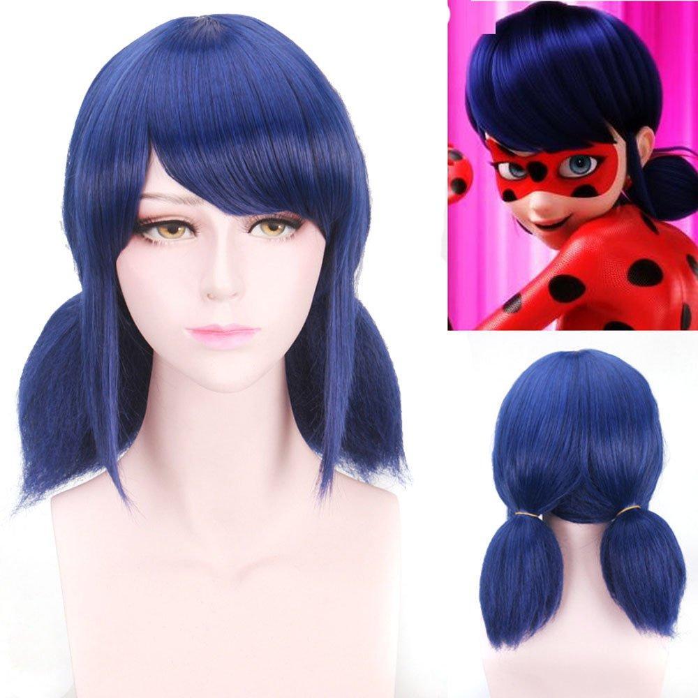 Miraculous Ladybug Halloween Cosplay Blue Double Ponytail Wigs for Girls