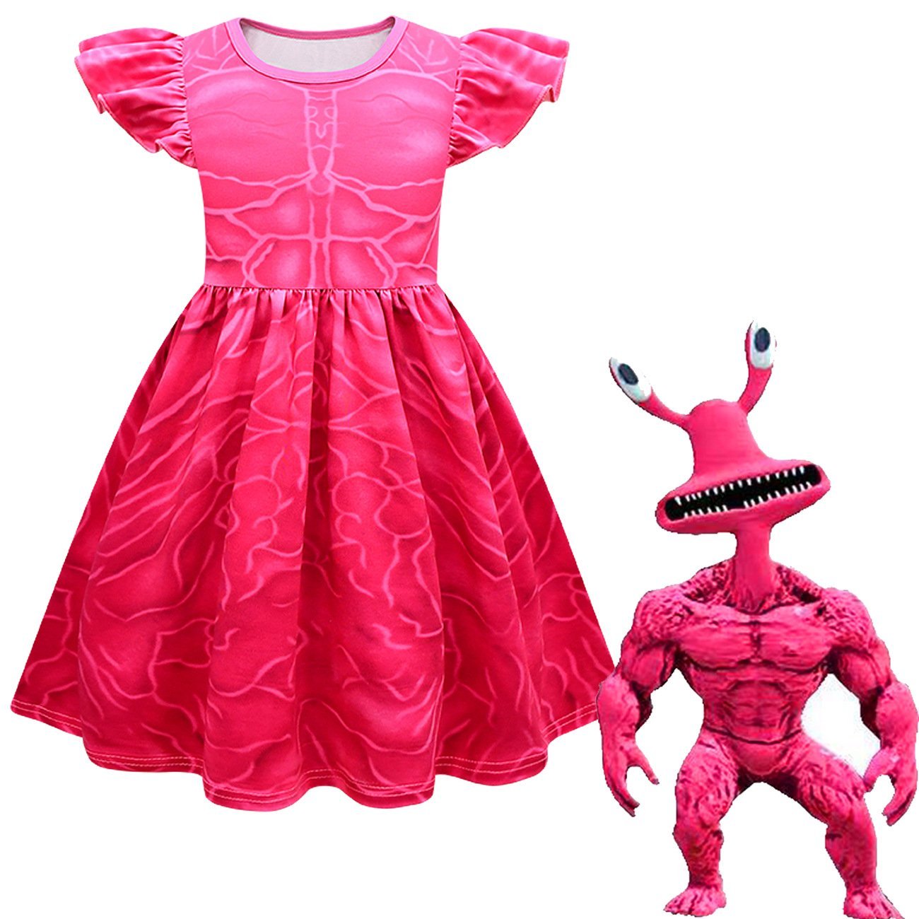 Game Roblox rainbow friends Costume Cosplay Monster flying sleeves Dress