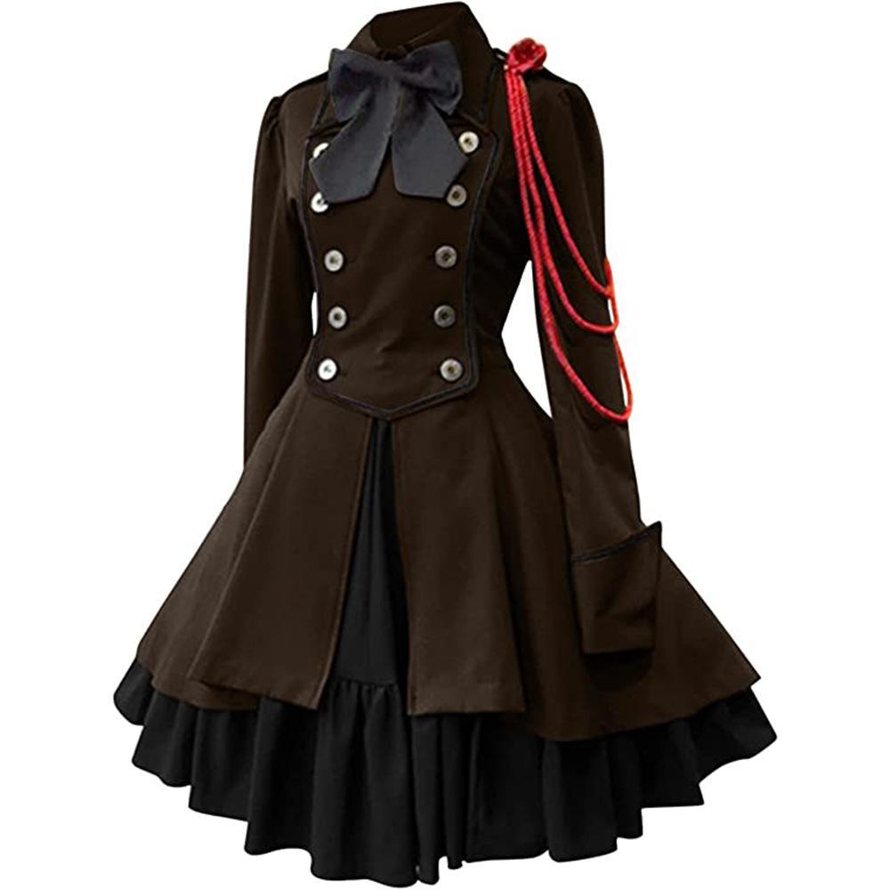 Lolita Gothic Dress Plus Size Vintage Long Sleeve Renaissance Retro Princess Skirt