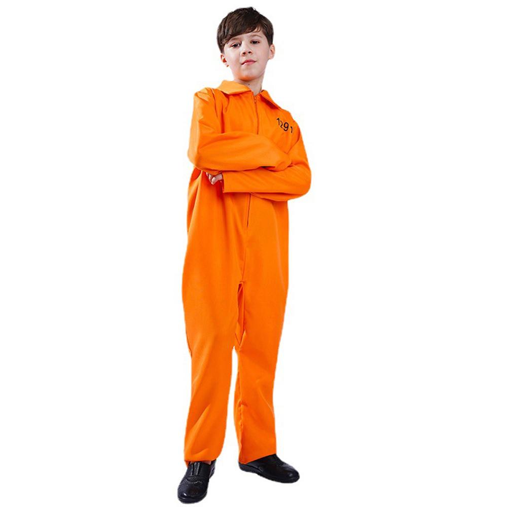 Halloween Boy's Costumes Prisoner Stage Performance Jumpsuit Cosplay Costume