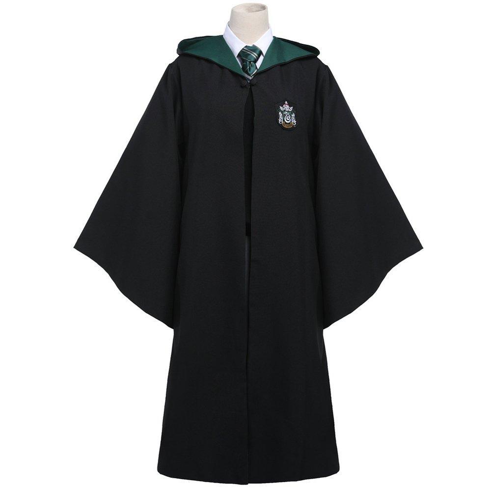 Harry Potter Halloween Costume Cosplay Magic Robe Hooded Cloak Wizard Robe Magician School Uniform Gryffindor