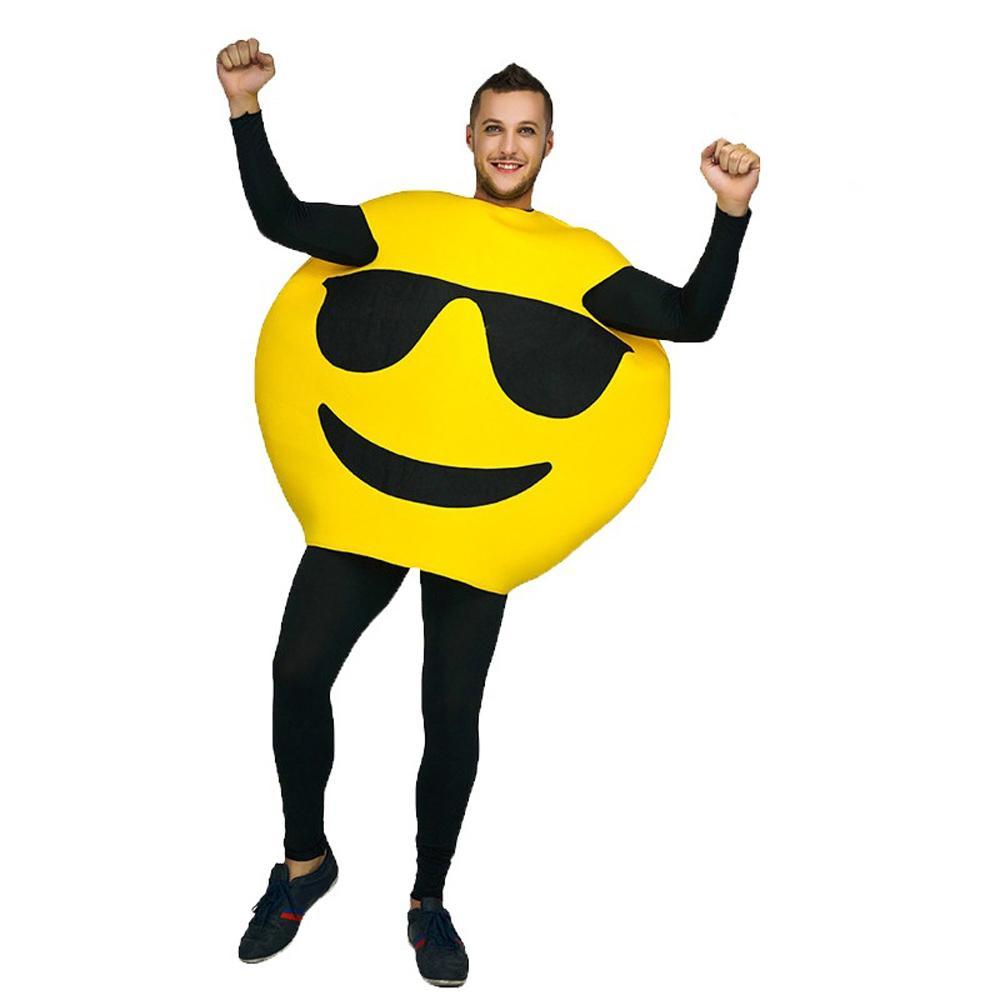 Adult couples funny smiley spoof expression performance jumpsuit costume Cosplay Party