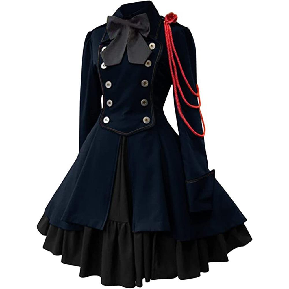 Lolita Gothic Dress Plus Size Vintage Long Sleeve Renaissance Retro Princess Skirt