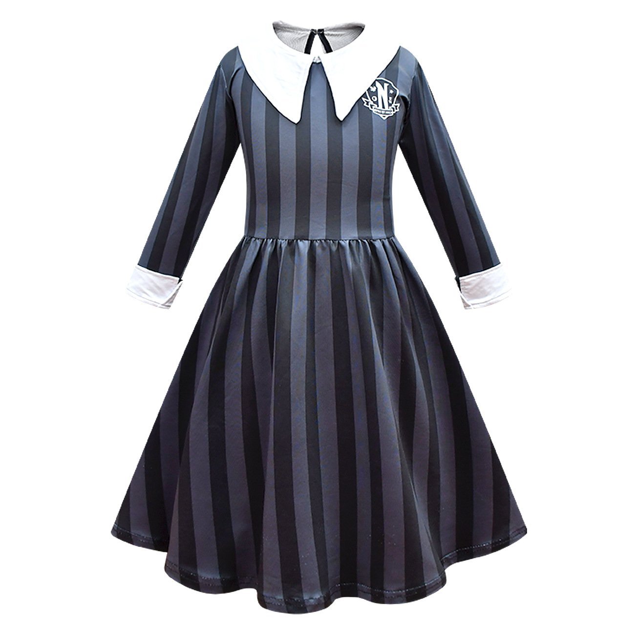 Wednesday Costume The Addams Family Cosplay Striped Dress For Kids