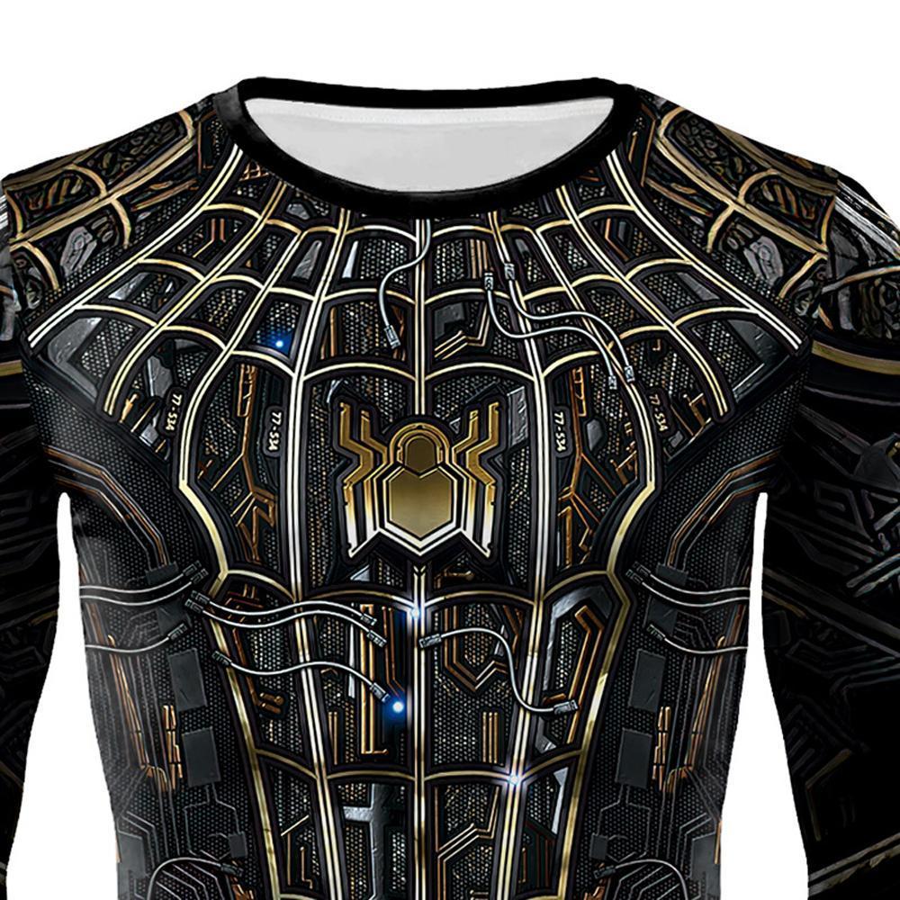 Spiderman T Shirt Cosplay Costume Long Sleeve Printed Top Casual Tight Sportswear Tee For Men