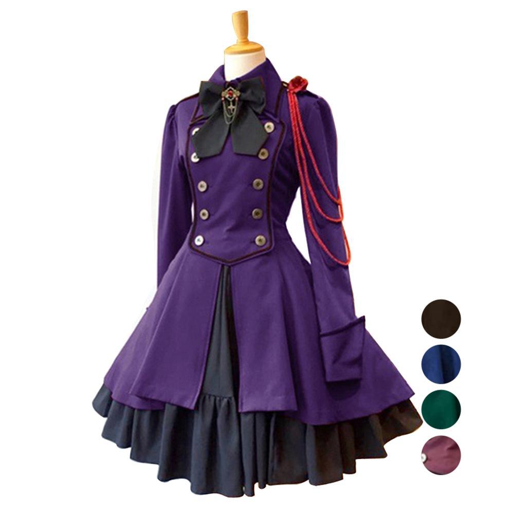 Lolita Gothic Dress Plus Size Vintage Long Sleeve Renaissance Retro Princess Skirt