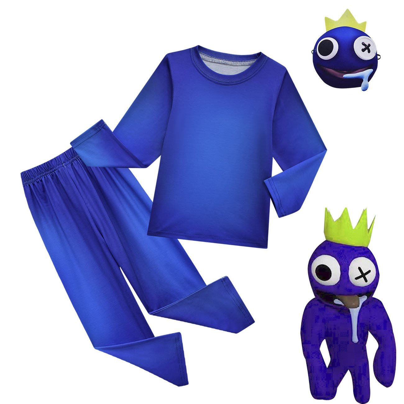 Game Roblox rainbow friends Costume Cosplay Blue Monster Pajamas set For Kids