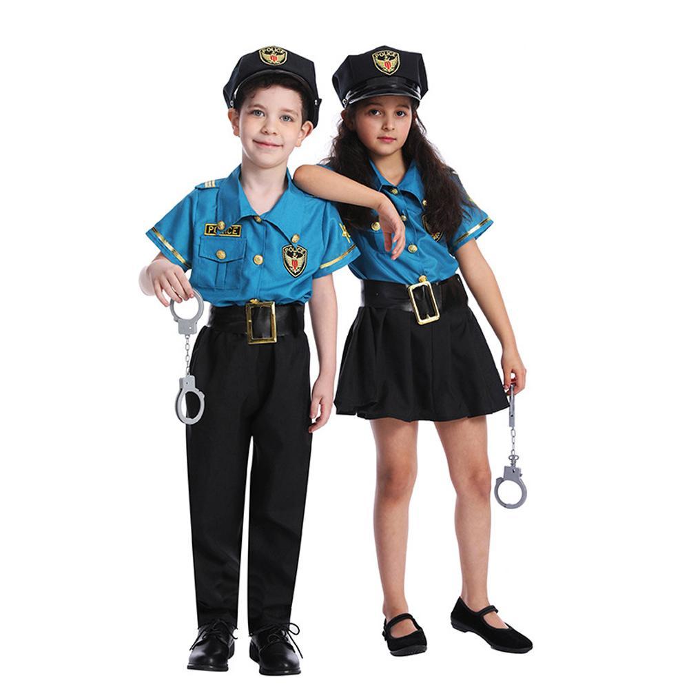 Kids police suit Costume uniform Cosplay Costume Masquerade
