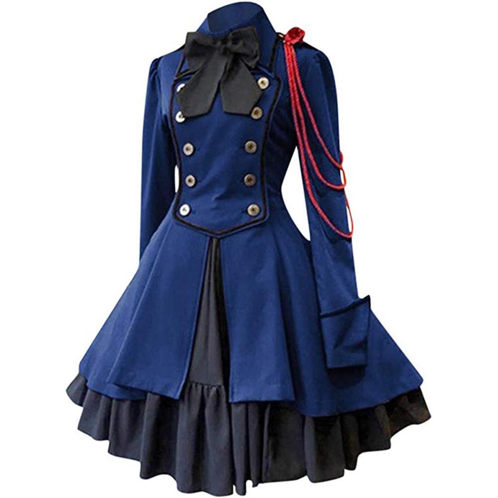 Lolita Gothic Dress Plus Size Vintage Long Sleeve Renaissance Retro Princess Skirt