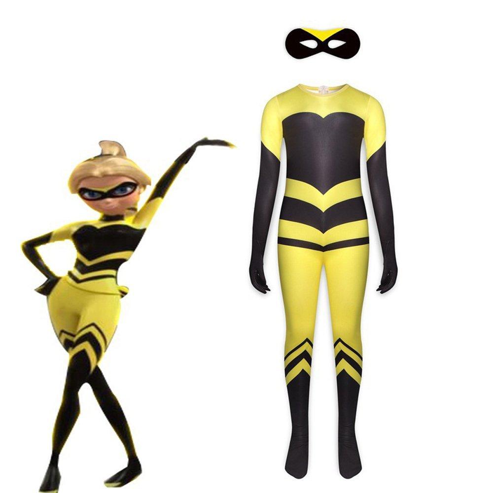 Kids Miraculous Ladybug Movie Queen Bee Cosplay Costume Halloween Jumpsuit