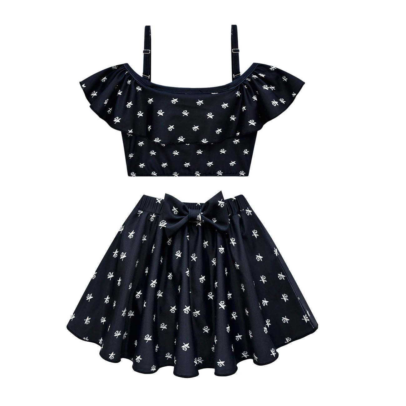Wednesday Costume The Addams Family Cosplay Suspender Swimsuit Set For Kids