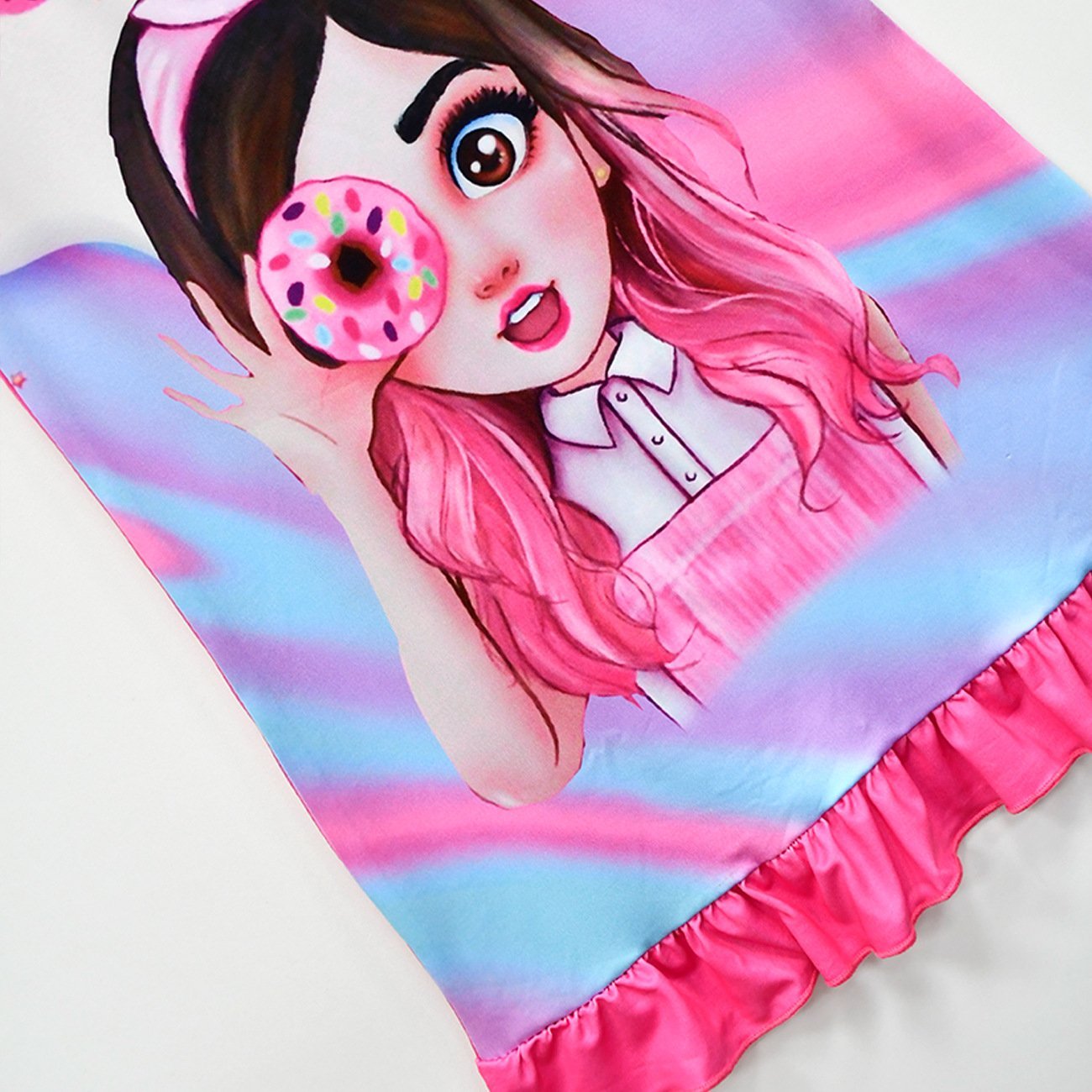 Mis Pastelitos friends Costume Cosplay Pink cartoon print Dress For kids