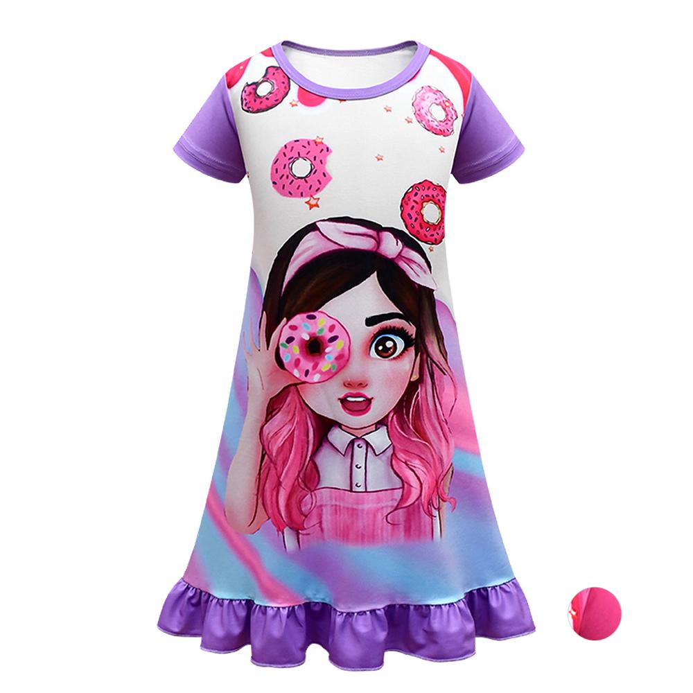 Mis Pastelitos friends Costume Cosplay Pink cartoon print Dress For kids