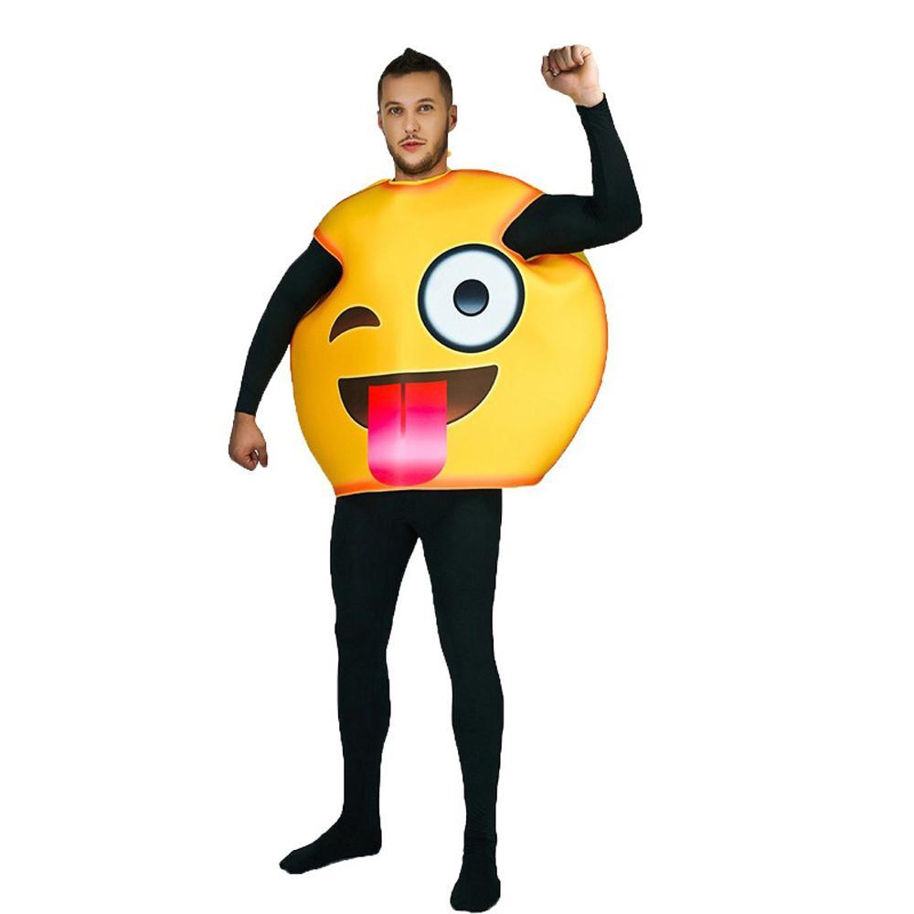 Adult couples funny smiley spoof expression performance jumpsuit costume Cosplay Party