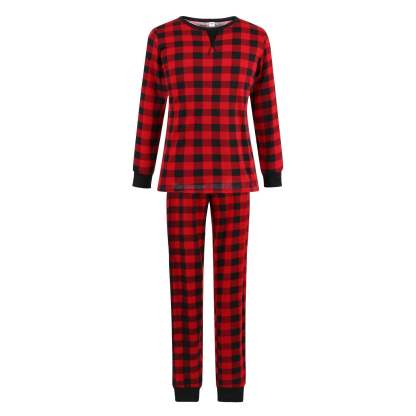 Christmas Family Matching Pajamas Red Plaid Sleepwear Set