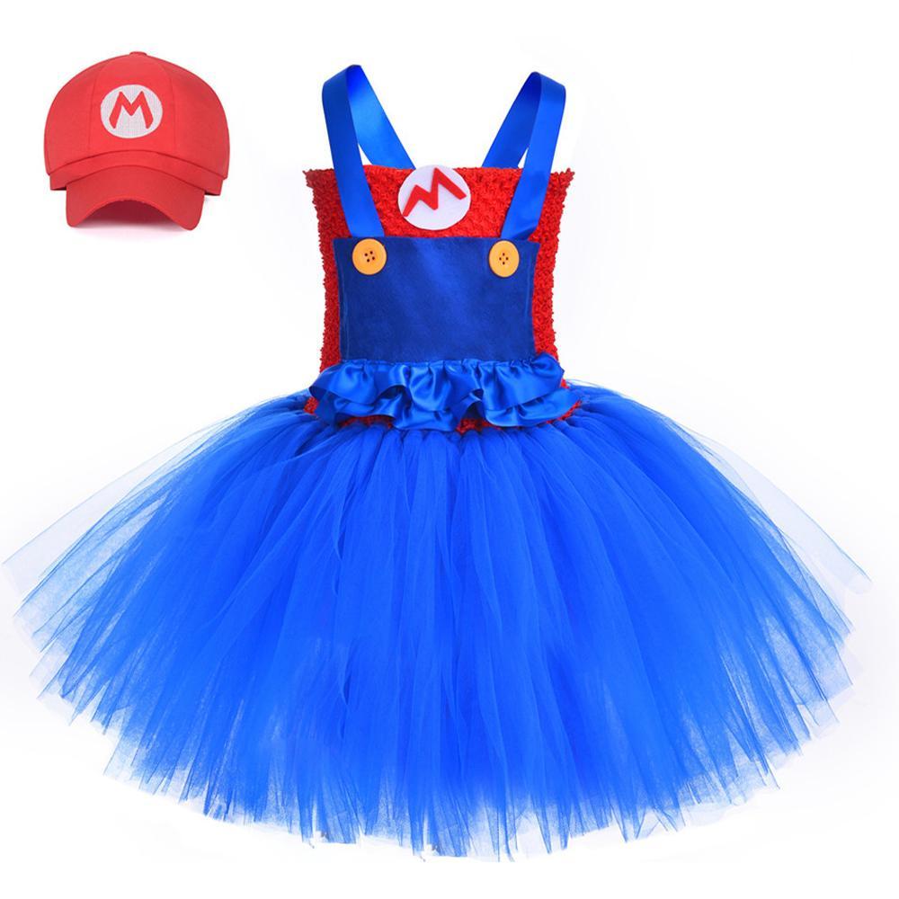 Super Mario Bros Mario Luigi Cartoon Halloween Suit Cosplay Tutu Dress