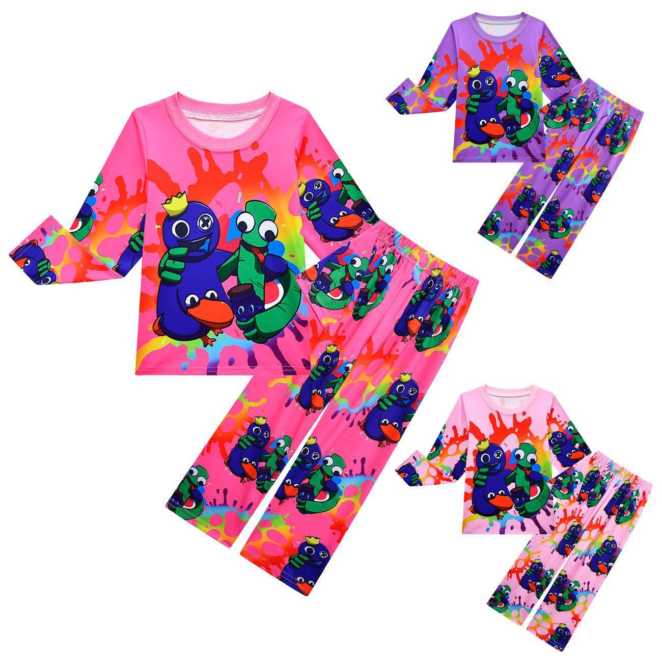 Game Monster Roblox rainbow friends Costume Cosplay print Pajamas set For Kids