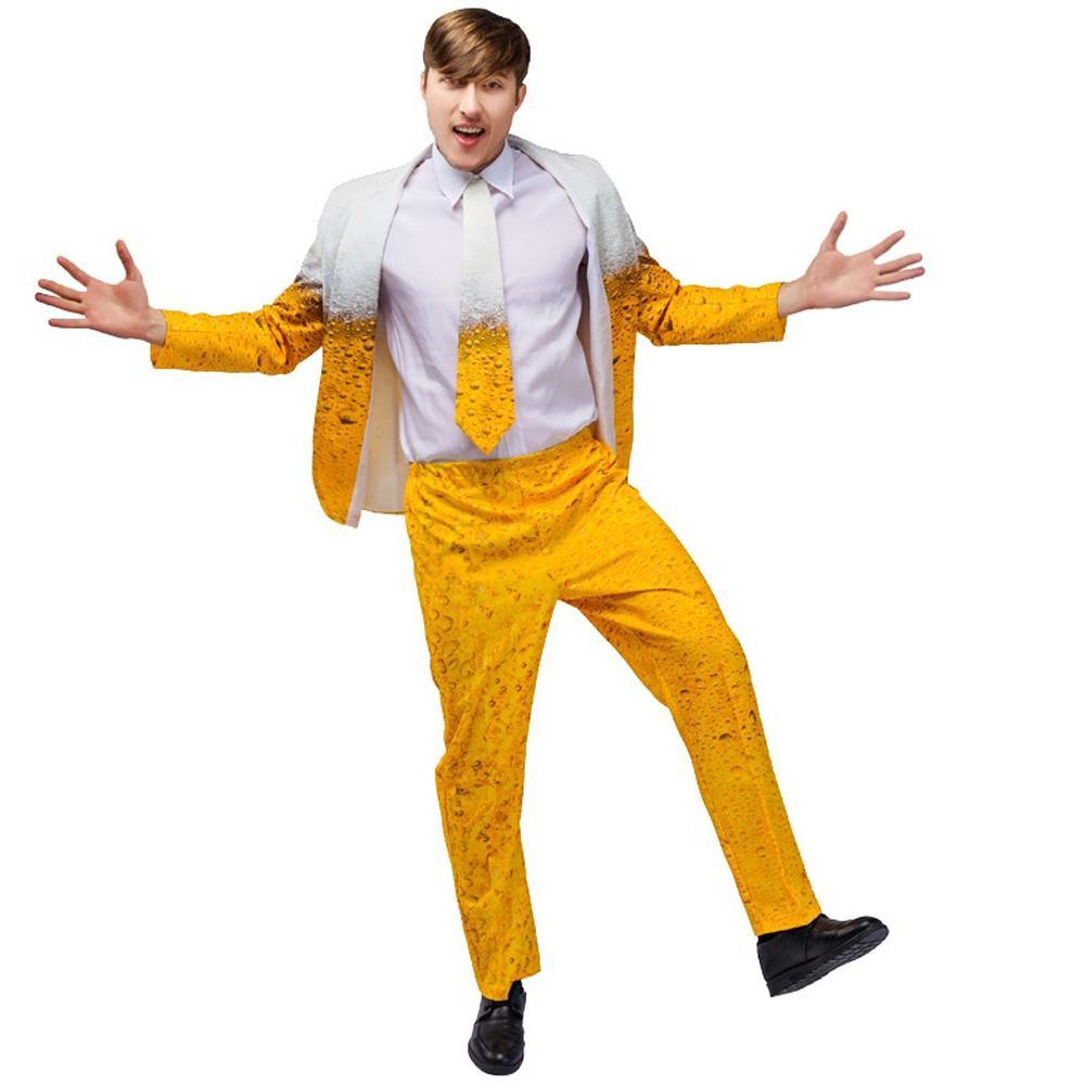 Oktoberfest Men Clothing Suit Yellow Beer Clothes Carnival Cosplay Party Costume for Daily