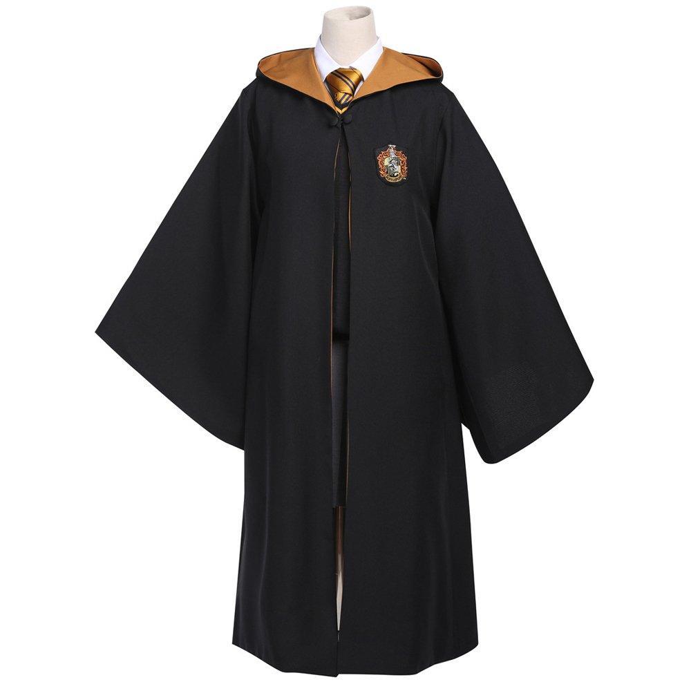 Harry Potter Halloween Costume Cosplay Magic Robe Hooded Cloak Wizard Robe Magician School Uniform Gryffindor