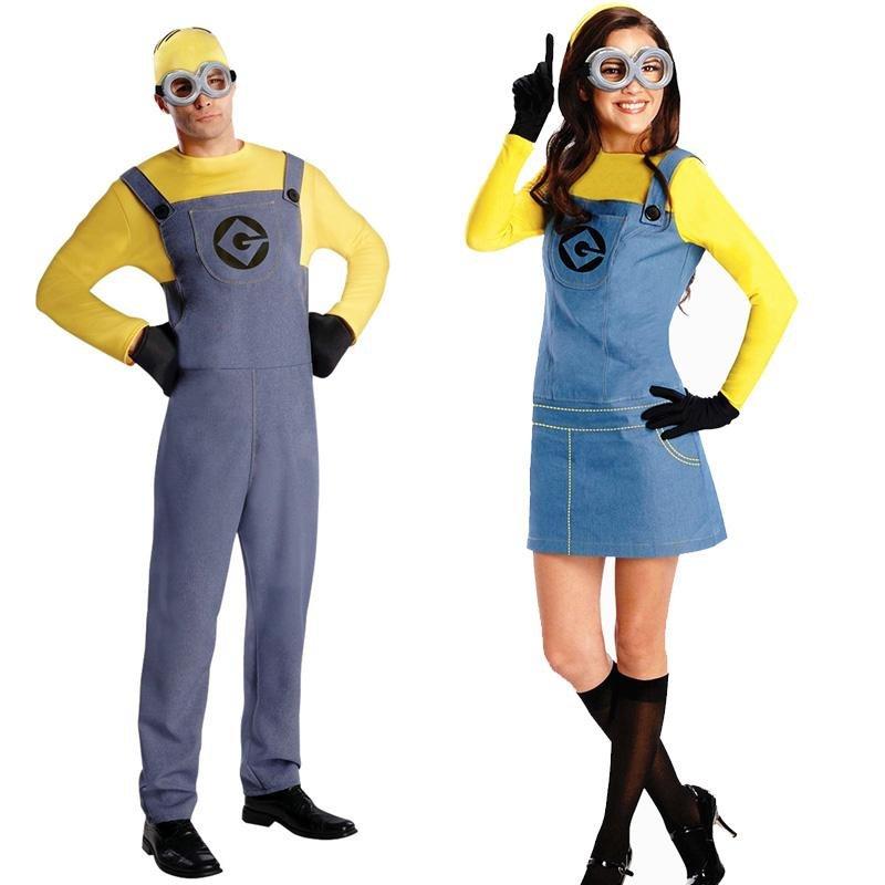 Despicable Me Costumes for Adults Minions Cosplay Cartoon Party Suit Women Men Couple
