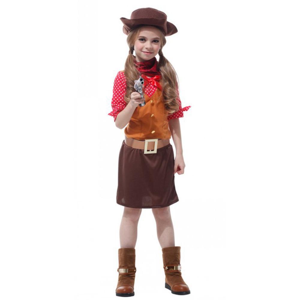 Kids Costumes western cowboy Performance Stage Cosplay Costume for Girl