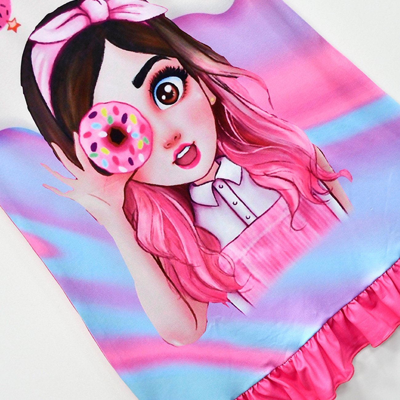 Mis Pastelitos friends Costume Cosplay Pink cartoon print Dress For kids