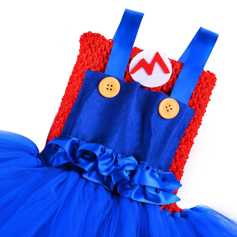 Super Mario Bros Mario Luigi Cartoon Halloween Suit Cosplay Tutu Dress