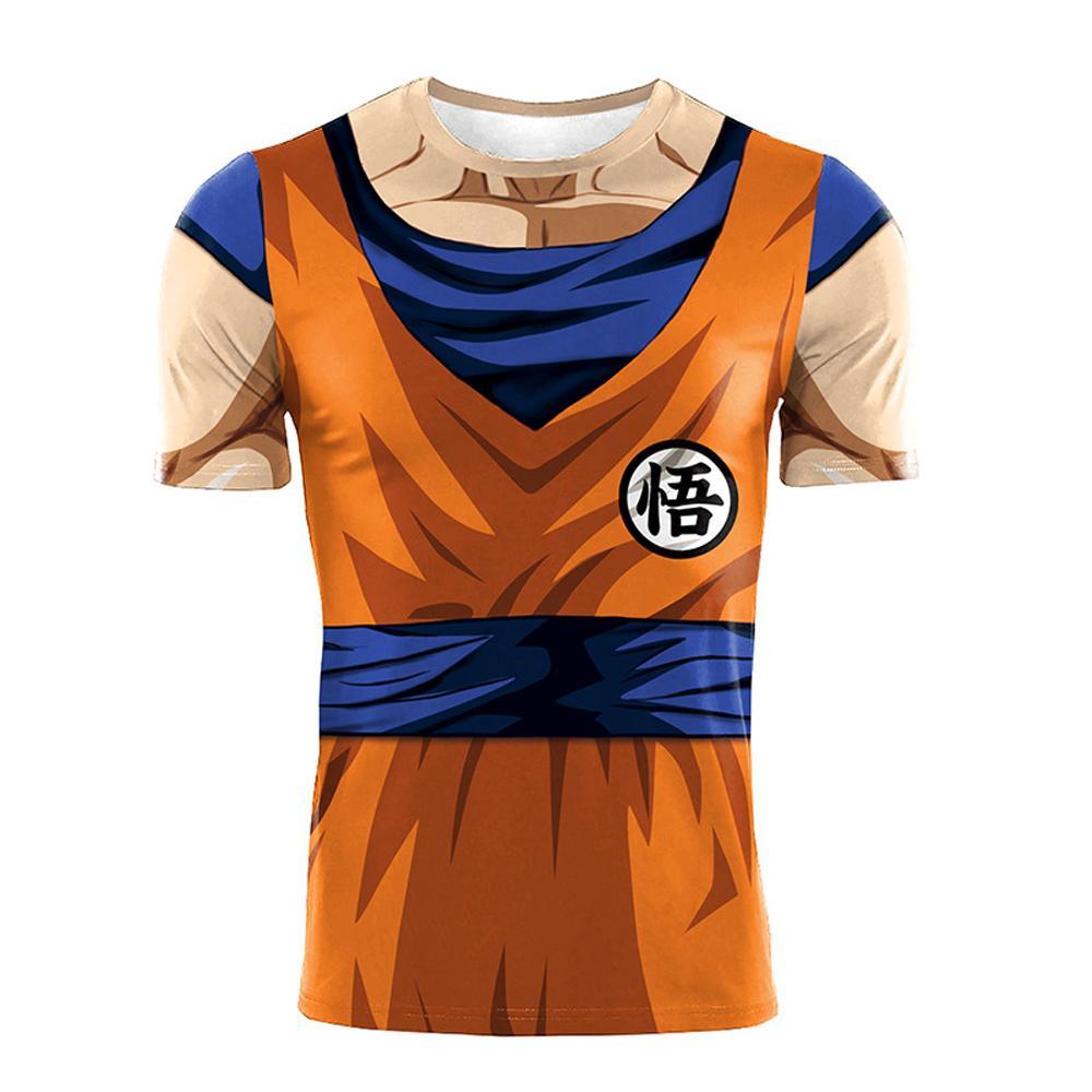 Dragon Ball GokuT Shirt Cosplay Costume Halloween Top Casual Tight Sportswear Tee For Men-Pajamasbuy
