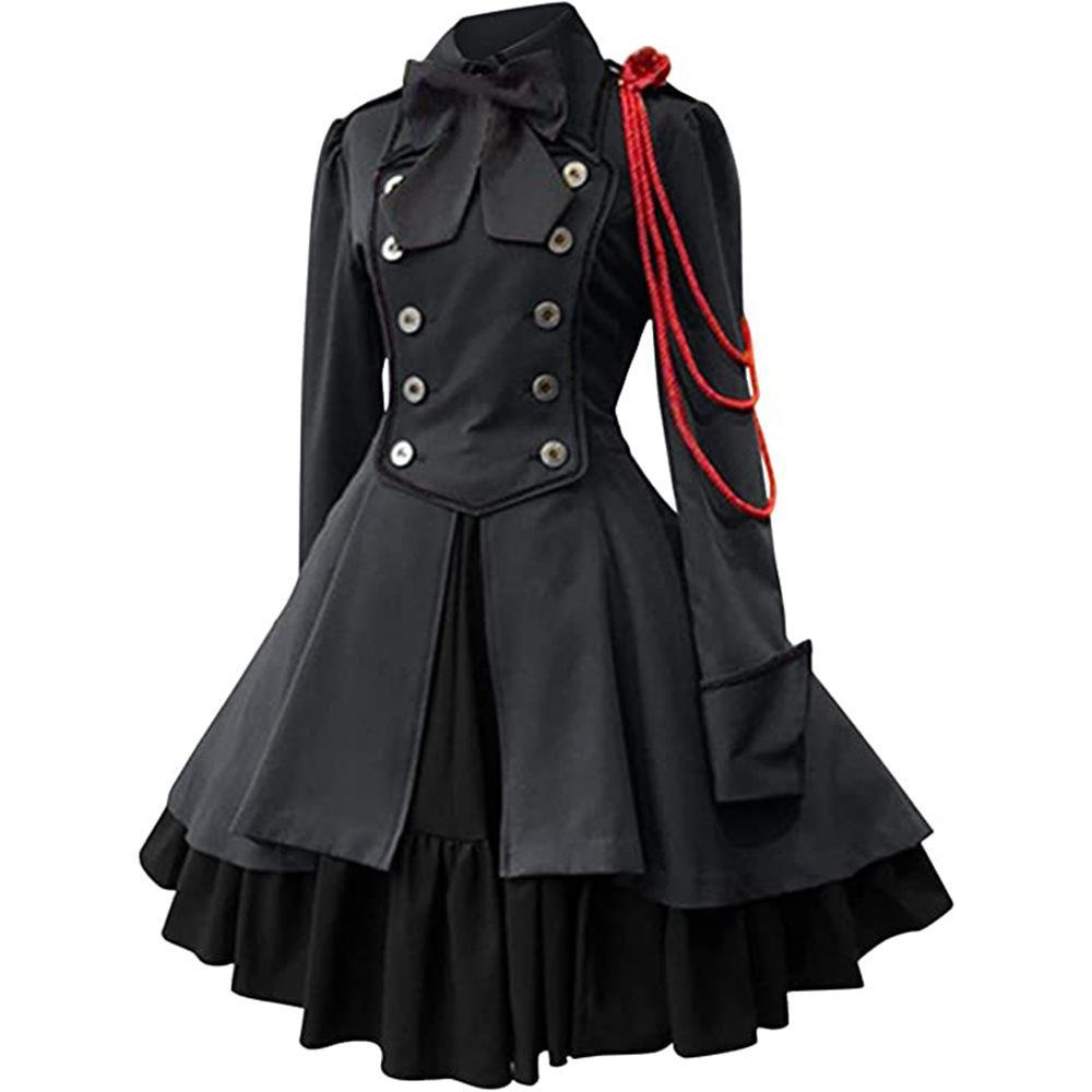 Lolita Gothic Dress Plus Size Vintage Long Sleeve Renaissance Retro Princess Skirt