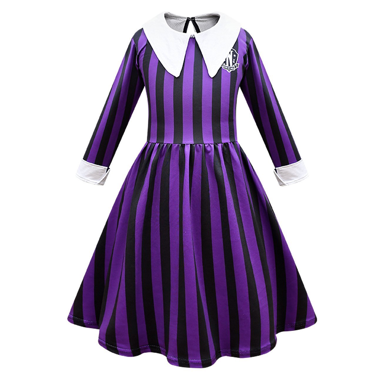 Wednesday Costume The Addams Family Cosplay Striped Dress For Kids