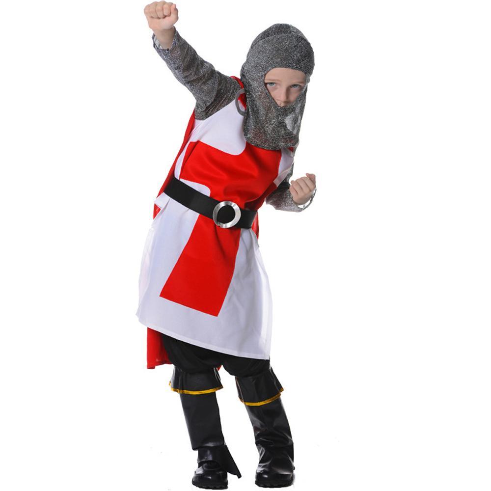 Boy's Roman Knight Warrior Role Playing Kids Halloween Cosplay Children's Soldier Gladiator Costumes