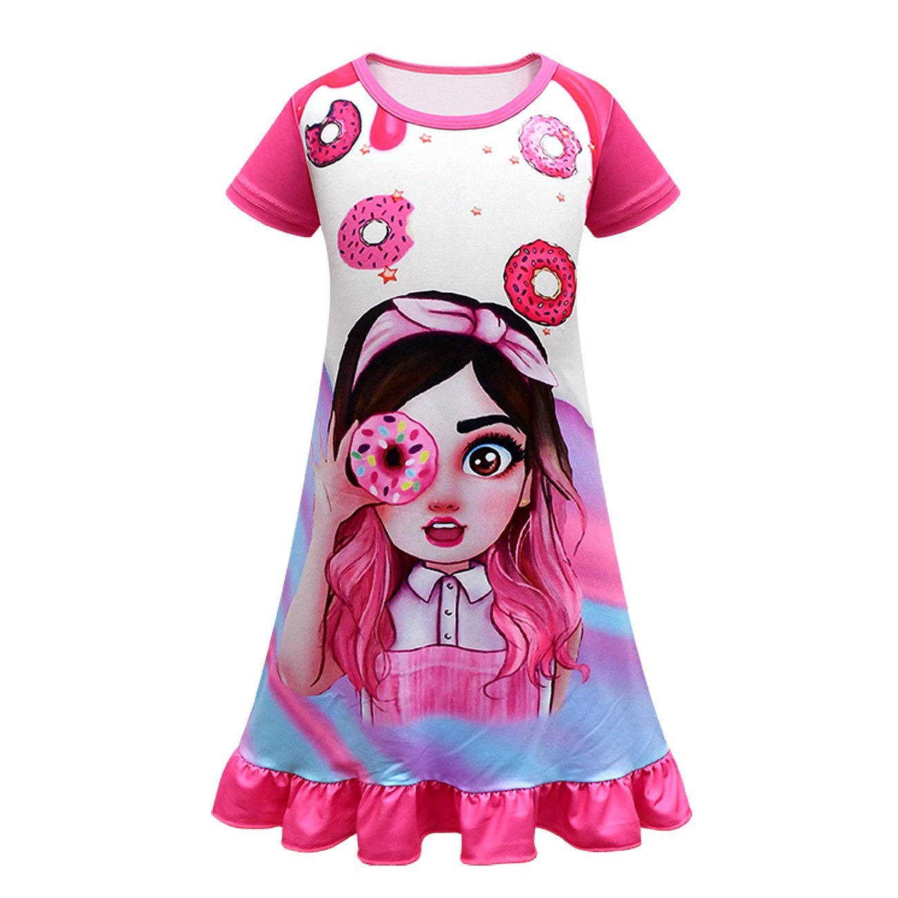 Mis Pastelitos friends Costume Cosplay Pink cartoon print Dress For kids