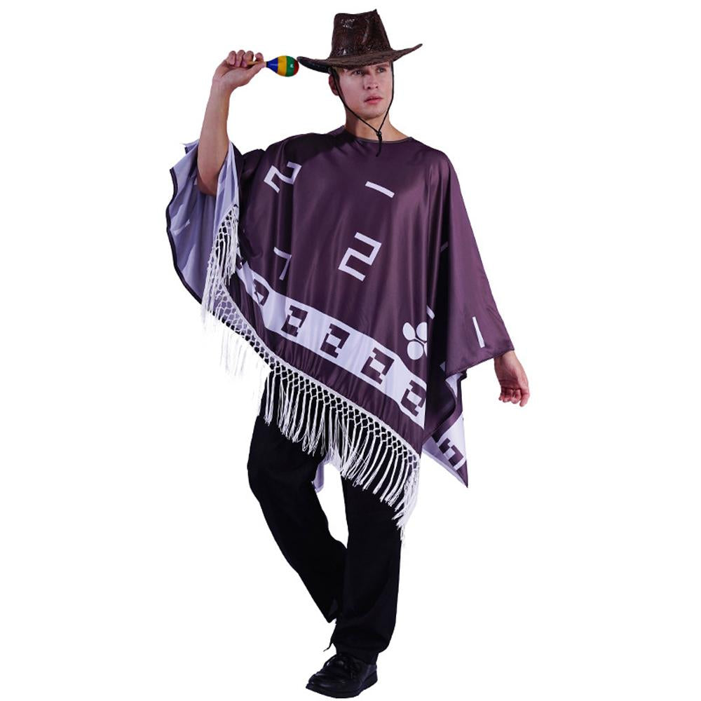 Fancy Dress Mexican Cowboy Poncho for Clint Eastwood Stag Nights-Pajamasbuy