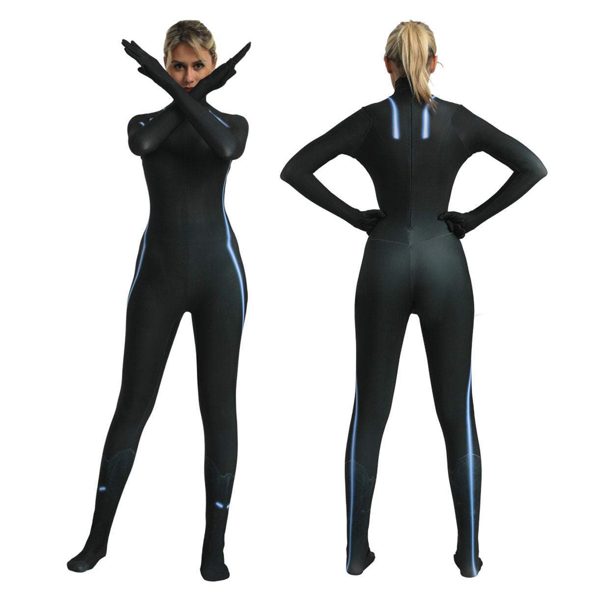 Avengers Black Widow Halloween Cosplay Costume Zentai Bodysuit-Pajamasbuy