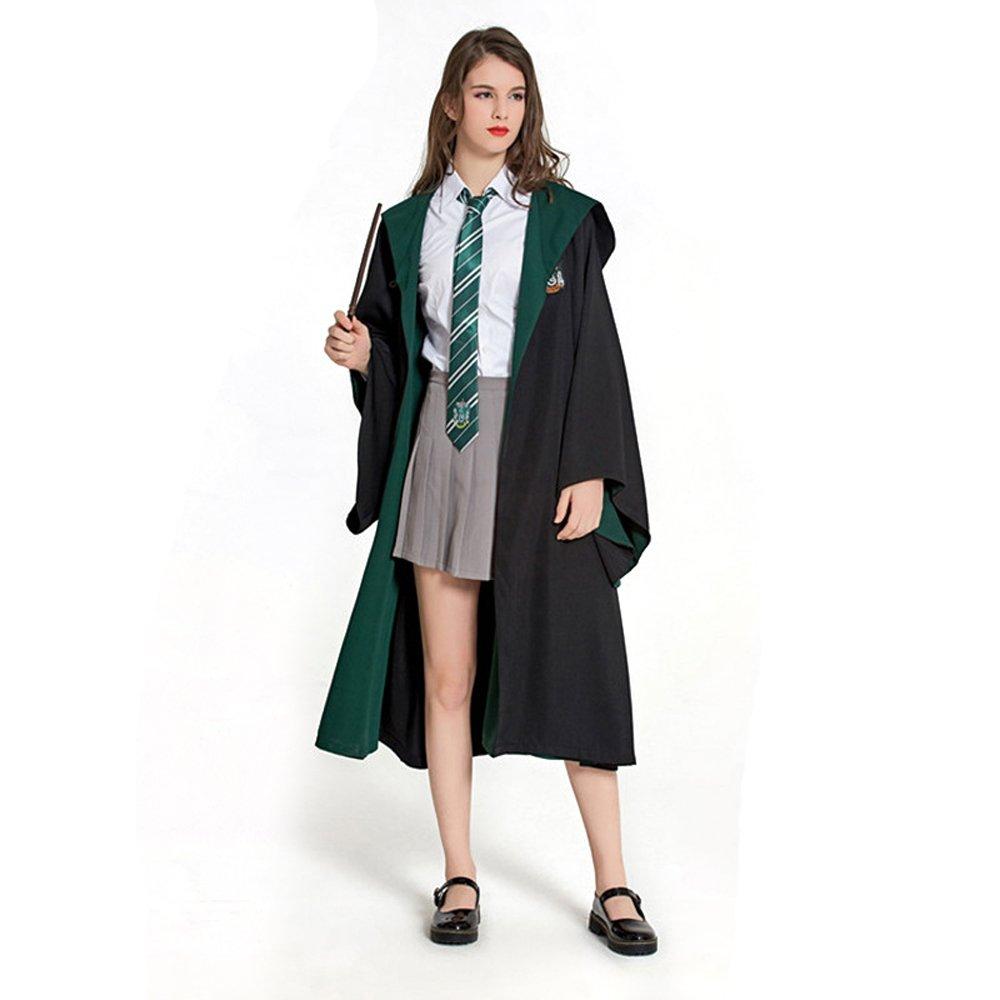Harry Potter Halloween Costume Cosplay Magic Robe Hooded Cloak Wizard Robe Magician School Uniform Gryffindor