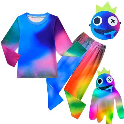 Game Roblox rainbow friends Costume Cosplay rainbow Monster print Pajamas set For Kids