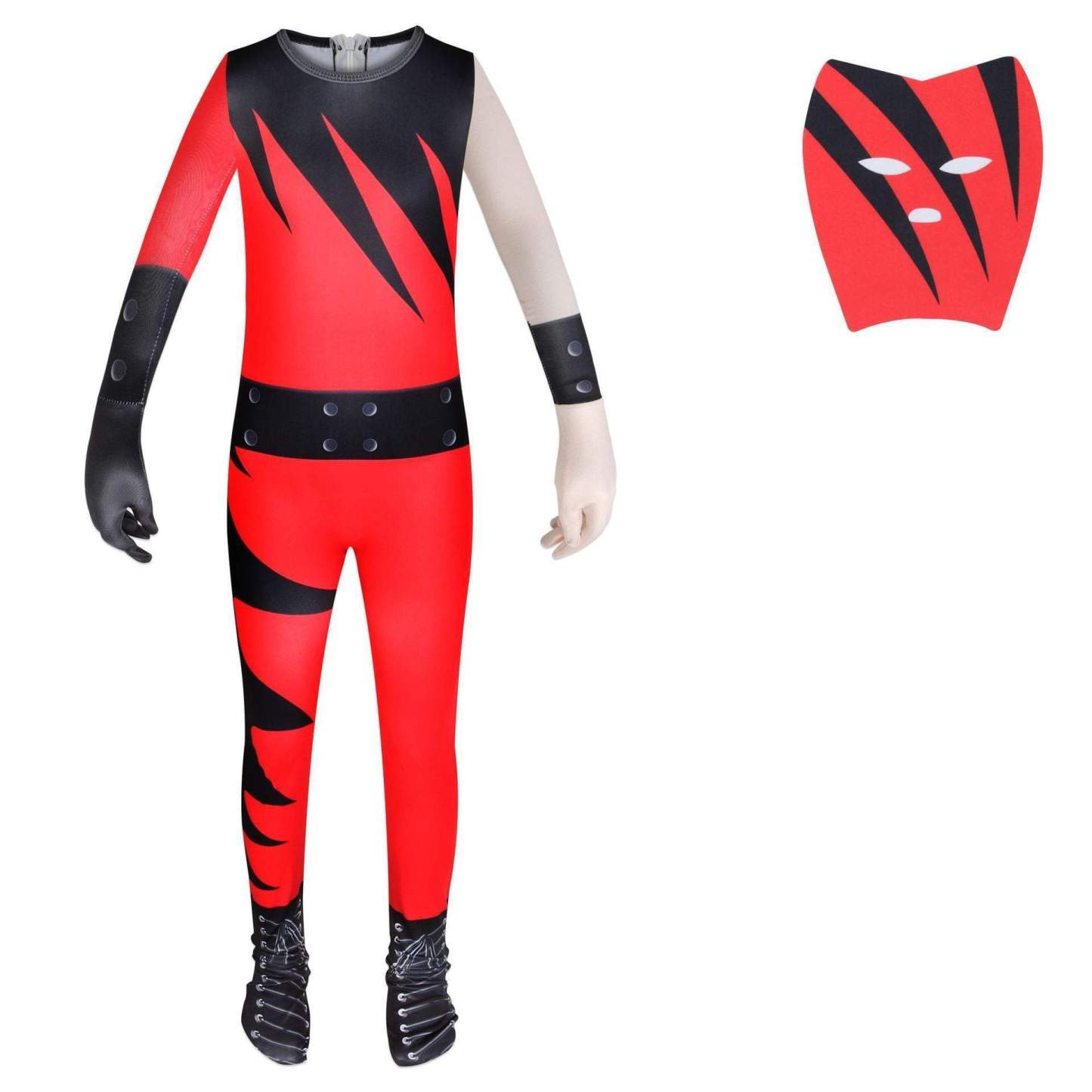 Wrestler Kane Cosplay Costume Jumpsuit Romper Outfit Stage Performance Party Halloween for Kids Boys-Pajamasbuy