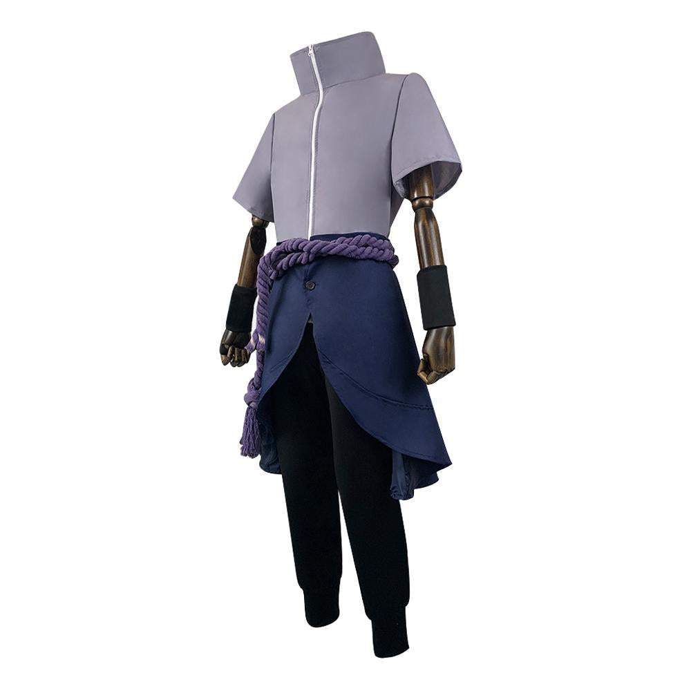 Anime Naruto Shippuden Sasuke Uchiha Cosplay Costume Halloween Outfit Set Dress Up For Men