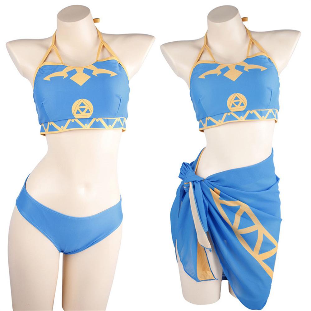 Princess Zelda Costumes suit The Legend of Zelda: Breath of the Wild cosplay swimsuit