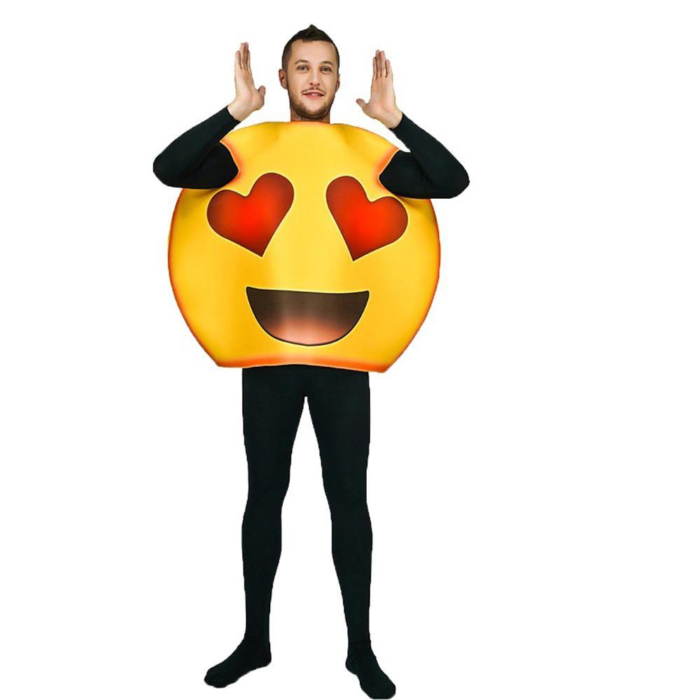 Adult couples funny smiley spoof expression performance jumpsuit costume Cosplay Party