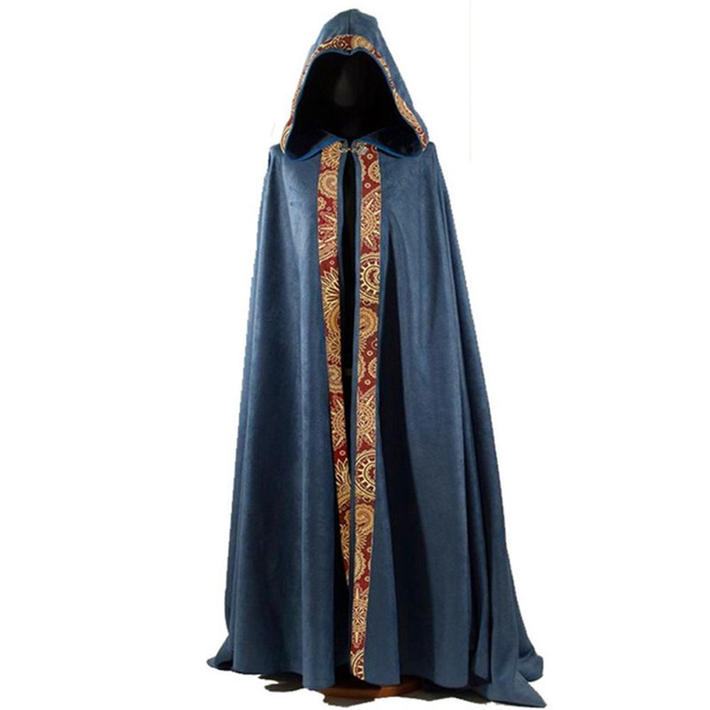 Men's Long Cloak Medieval Church Clergy Loose Dress Cape Cosplay Costume Halloween Outfit