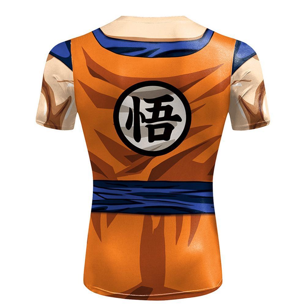 Dragon Ball GokuT Shirt Cosplay Costume Halloween Top Casual Tight Sportswear Tee For Men