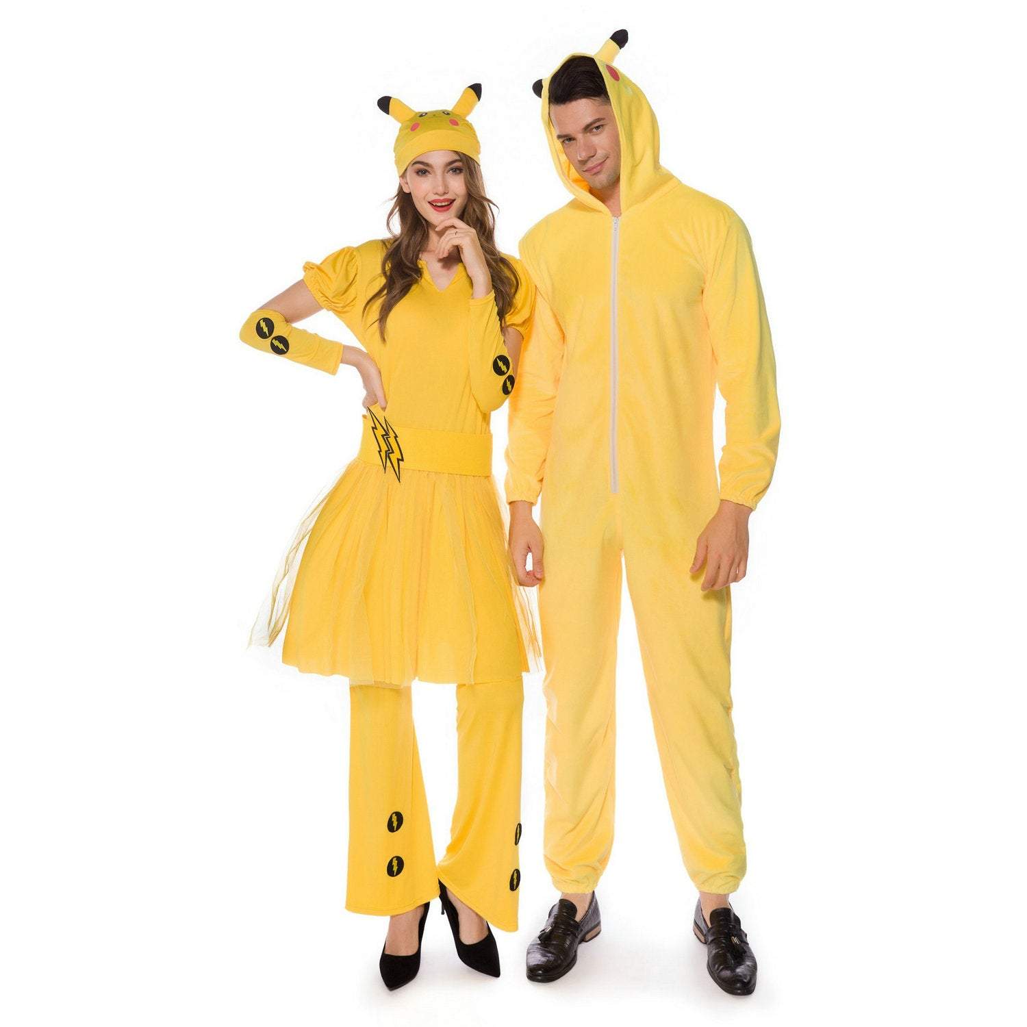 Pokémon Costumes Pikachu Cosplay Jumpsuit Halloween Couple Outfits
