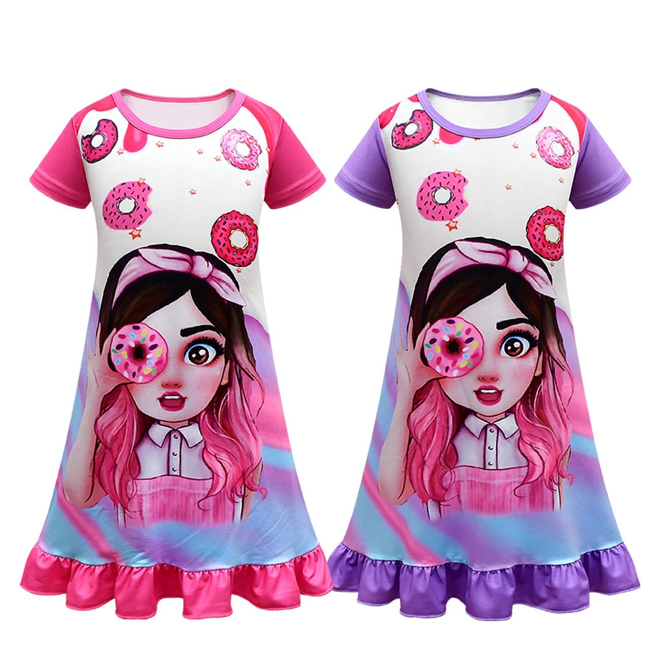 Mis Pastelitos friends Costume Cosplay Pink cartoon print Dress For kids